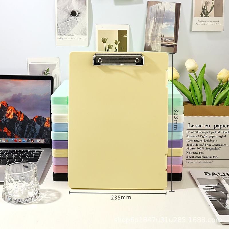 Estilo ins Morandi color dormitorio almacenamiento archivo caja A4 transparente CAJA DE INFORMACIÓN PP plástico cosméticos papelería caja