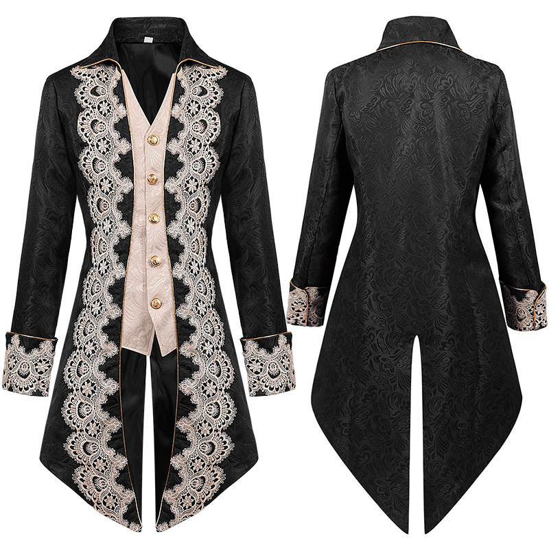 Amazon メンズ スチームパンク 中世ジャケット ゴシック ヴィクトリア朝時代 フロック コート 制服|undefined