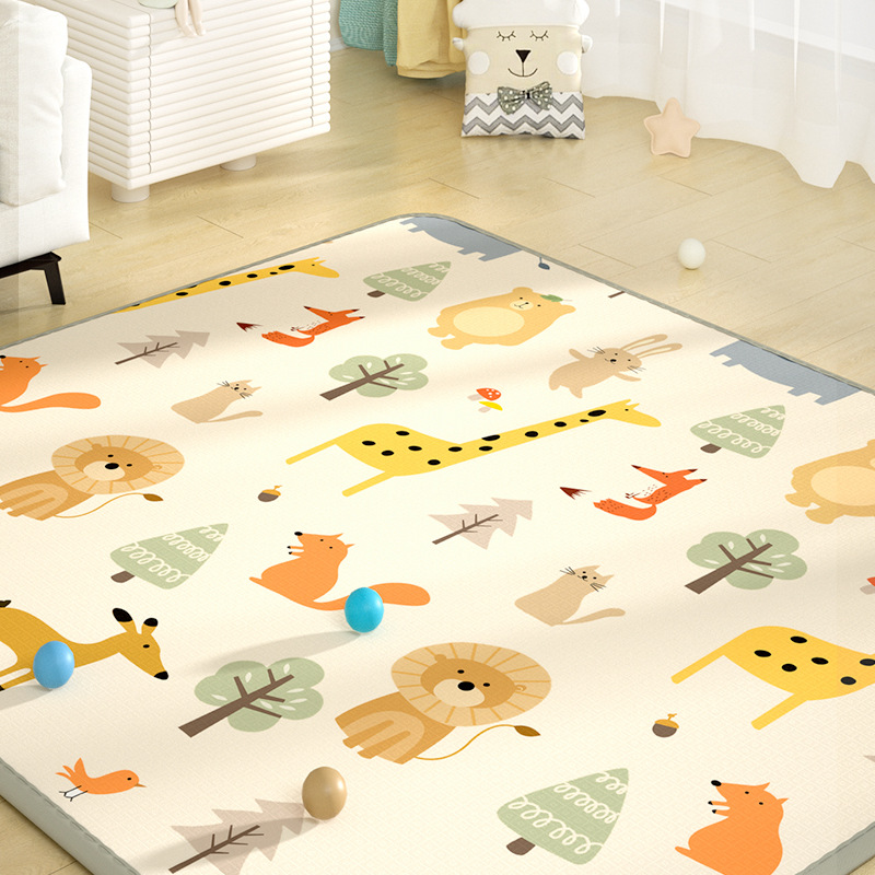 Alfombra de gateo para bebés XPE con dibujos animados de 2 cm de grosor, alfombra de juego para sala de estar, alfombra de gateo para bebés para el hogar, alfombra de seguridad antideslizante