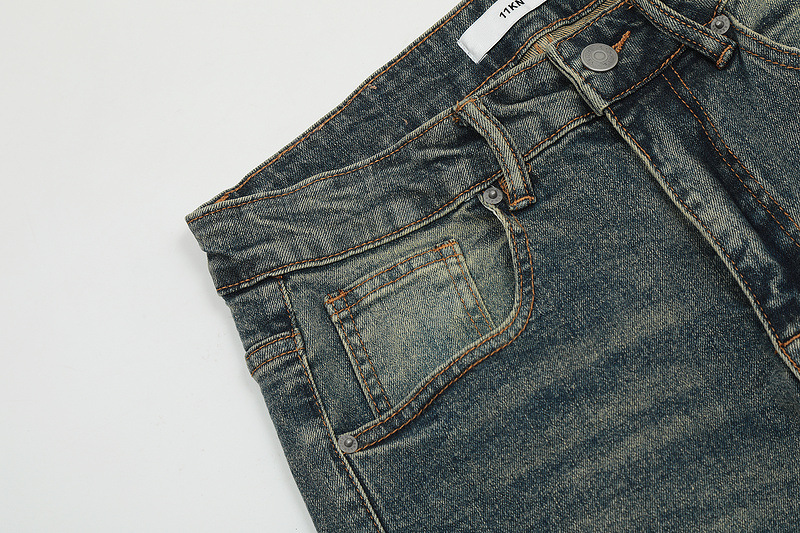 Men's Clothing high street water ins same style men's washed wide leg nostalgic blue overalls pocket jeans_voghion.com