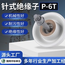 10KV针式瓷绝缘子P-6T P-10T 陶瓷高压电力架空线路配件厂家批发