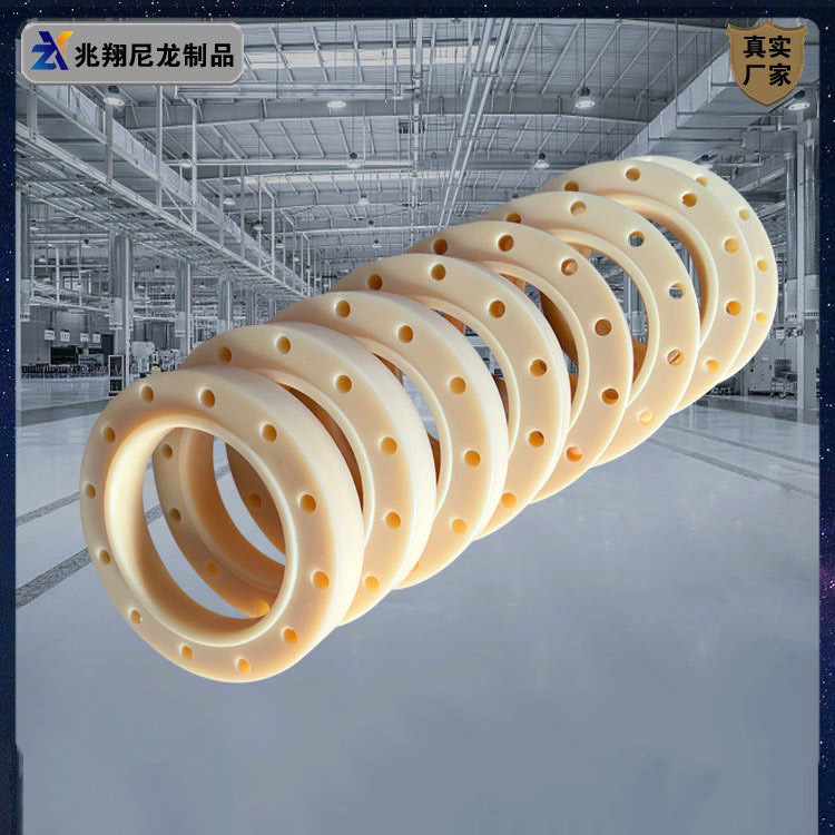 兆翔塑料制品厂家批发尼龙法兰套环小件mc法兰盘尼龙件