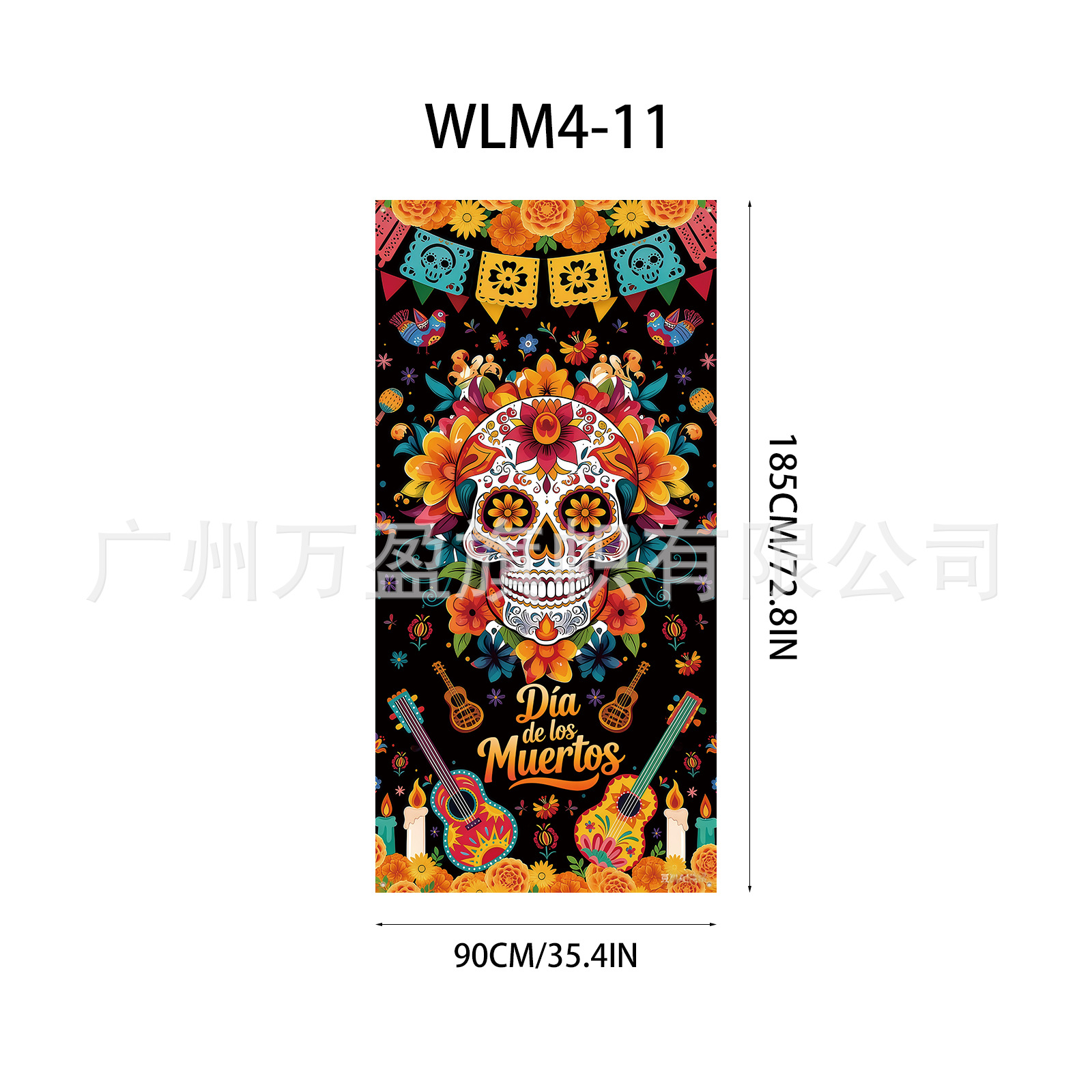 Pancarta Decorativa para Puerta de Poliéster para Día de los Muertos y Fiestas