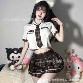 烟灰格日系经典JK学院制服套装情趣内衣角色扮演激情制服一件代发