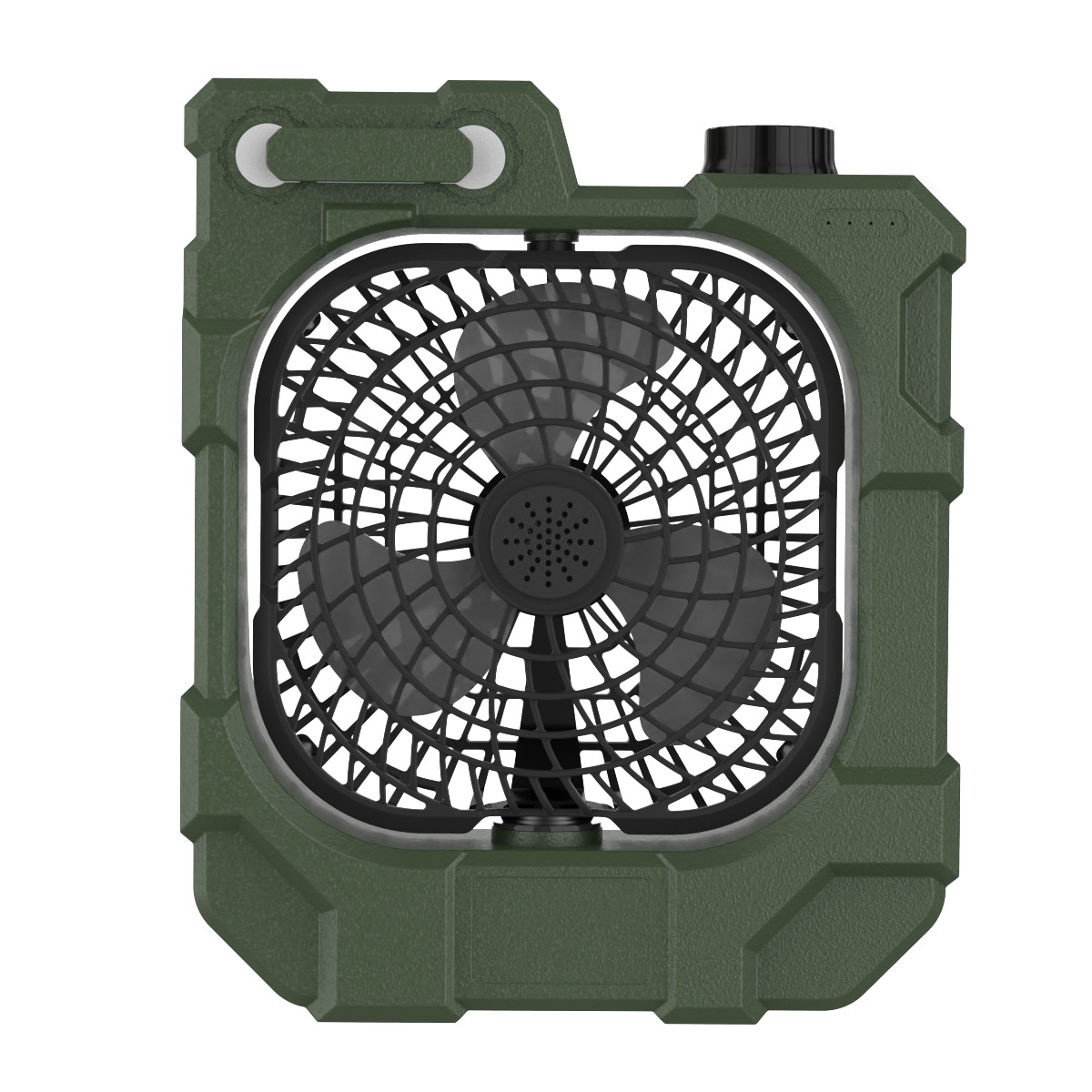 Lámpara Ventilador de Escritorio Portátil Recargable con Luz LED y Oscilación para Camping image 3