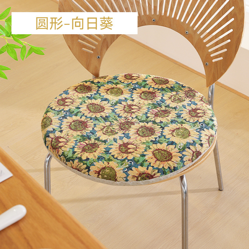 圆形提花防滑坐垫办公室久坐椅子椅垫家用装饰屁垫四季通用椅子垫|undefined