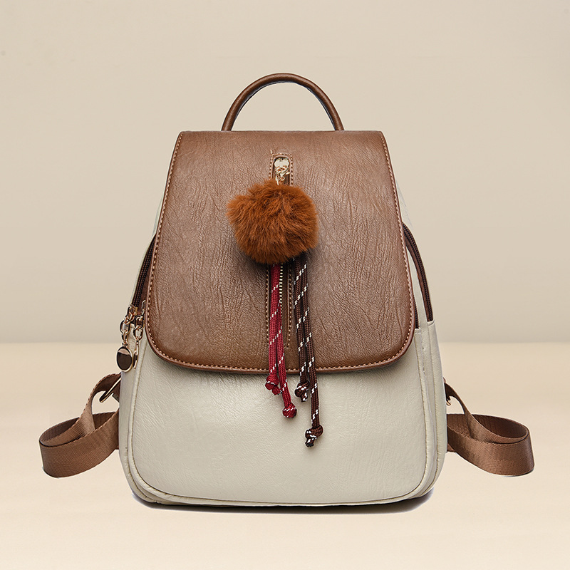 Mochila de nuevo estilo, mochila texturizada, mochila escolar simple, práctica para viajes, ligera, exportación Taizhou, bolso de mujer