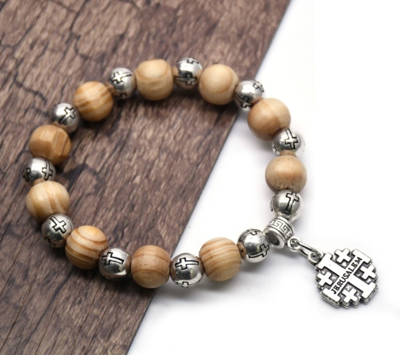 1 Piece Quantity Retro Portrait Cross Oval Alloy Plastic Glass Wholesale Bracelets