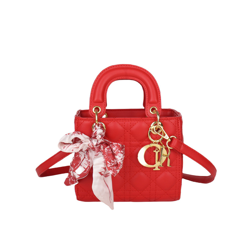 Daifei bordado bolso cuadrado pequeño bolso de moda pañuelo de seda para mujeres bolso lingge Senior nicho 2025 nuevo bolso para niños