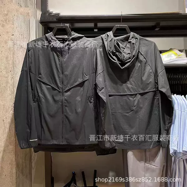 Foreign Trade Wholesale Spring & Fall Men's and Women's Sports Jackets Sun Protection Clothing Summer Light Cardigan Hooded Sports Skin Clothing 7541