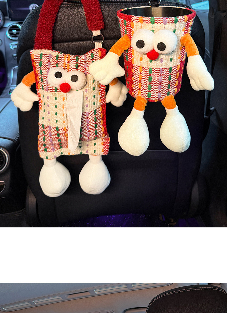 Car Tissue Box, Cute Doll, Hands and Feet, Car Tissue Hanging Bag, High-End and Practical Car Armrest Box Tissue Box