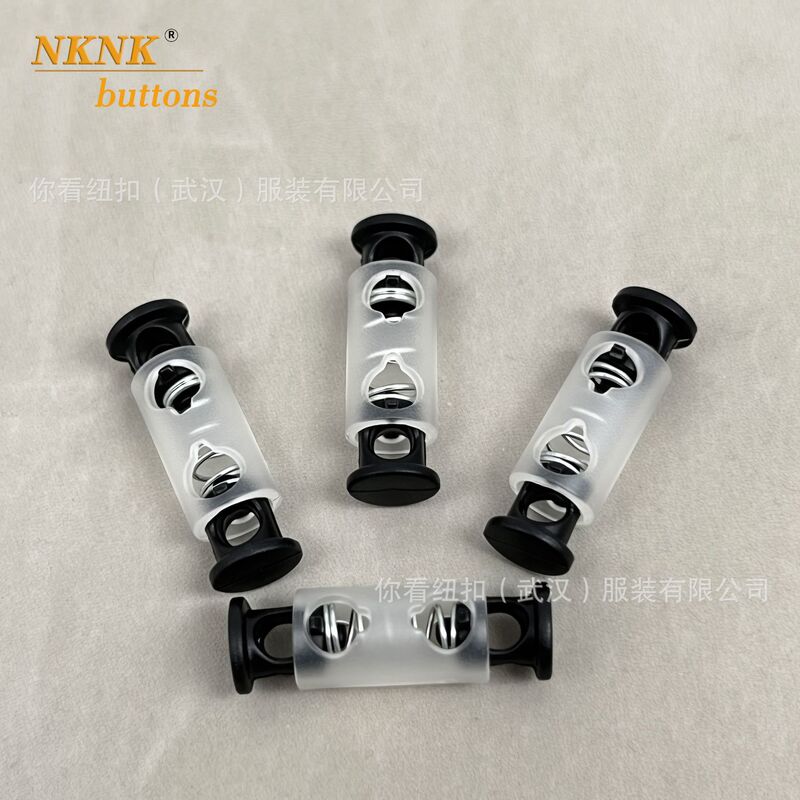 Color-Blocked Double-Ended Cylindrical Spring Buckle for Jackets and Casual Pants, Drawstring Adjustment Anti-Slip Pig Nose Buckle, Two-Hole Rope Buckle Color-Blocked Double-Ended Cylindrical Spring Buckle for Jackets and Casual Pants, Drawstring Adjustment Anti-Slip Pig Nose Buckle, Two-Hole Rope Buckle