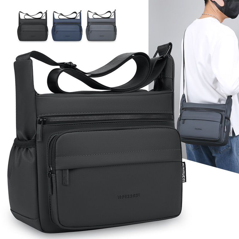 新款尼龙单肩斜挎包地摊皮膜收款包工具包耐磨透气小包简约休闲包