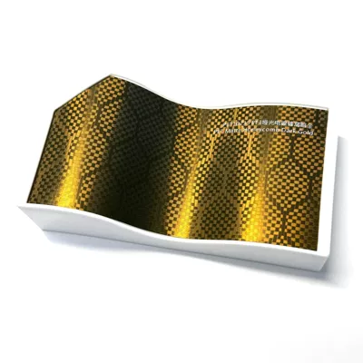 Auto Color Change Film: Film for Car Body Decoration - pet-matte-electroplating-honeycomb-dark-gold-152m17mroll-supports-slitting