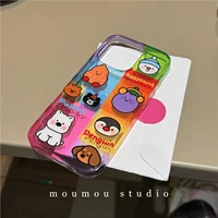 Прозрачный мультяшный чехол для телефона, совместимый с Apple, защитный чехол для 16 Pro Max