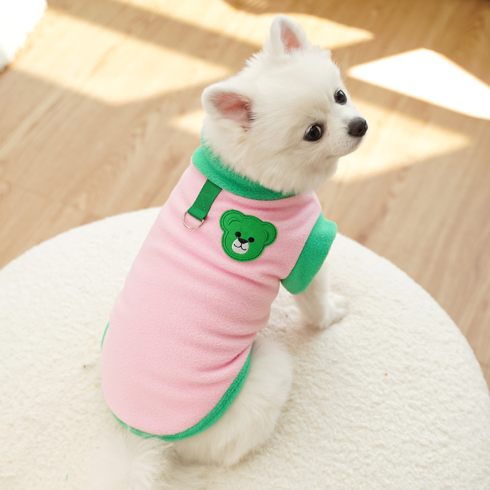 Ropa de perros de mascotas otoño y invierno, camiseta de grano agitado, camiseta de base de dopamina para gatos, ropa exterior para perros de tracción