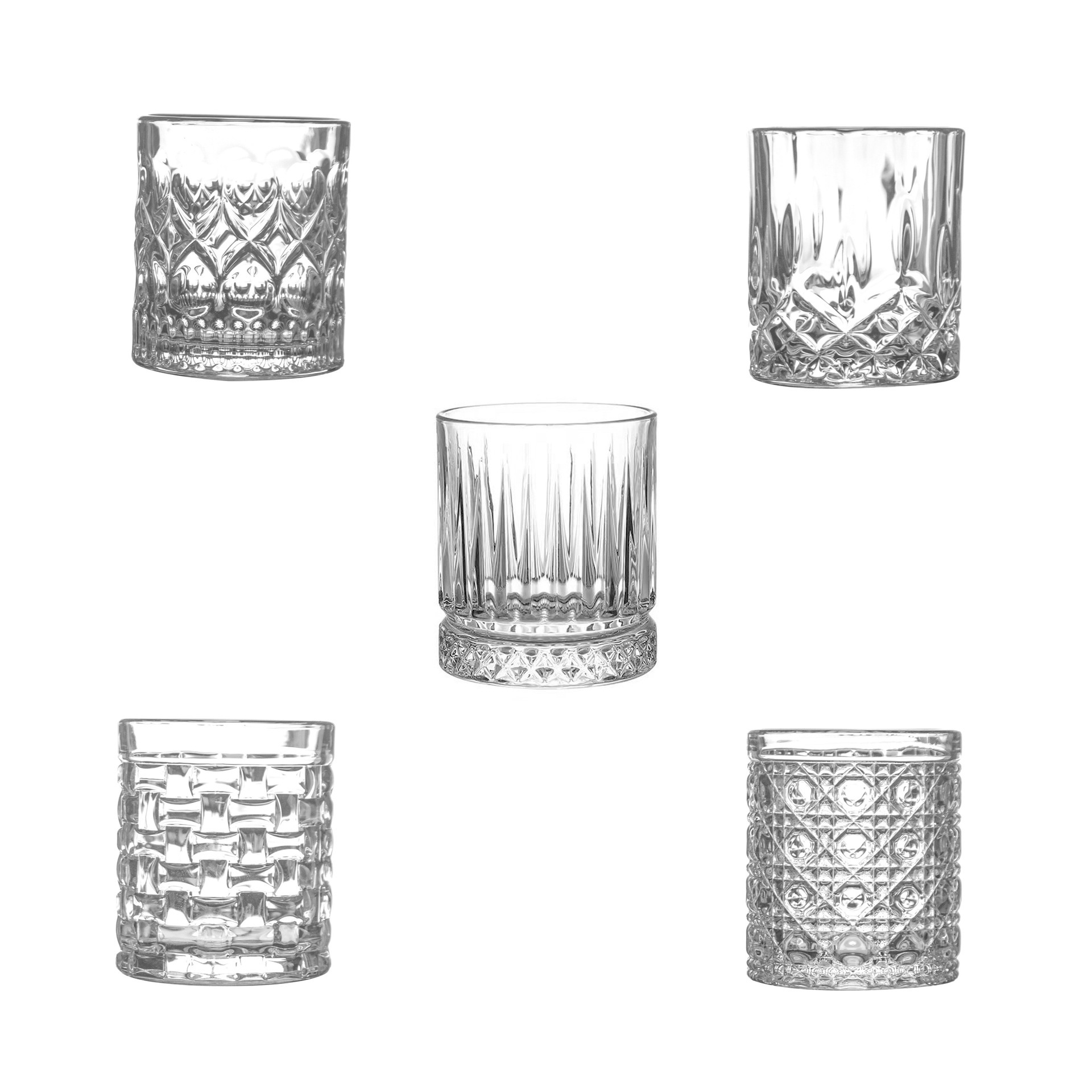 Fabricante puede enviar dos tazas de licor blanco una taza de taza de vidrio trenzado estrella taza de diamante de salón de banquetes doméstico