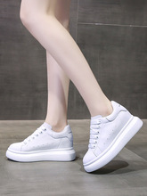 板鞋女2025春季新款秋天鞋子厚底松糕鞋内增高女鞋运动小白鞋