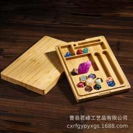 跨境木质骰子收纳盒天地盖饰品珠宝收藏盒方形骰子筛子游戏盒托盘