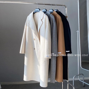 Overcoat coat spring and autumn double-sided woolen overcoat women's Korean-style loose mid-length loose plus size woolen overcoat