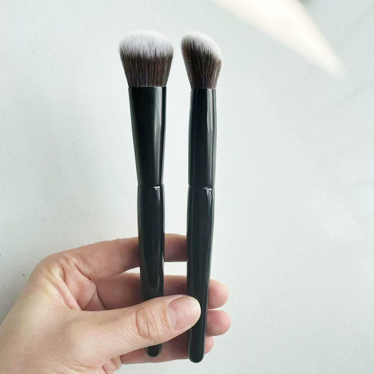 Face blush, brush, broom for contouring, foundation, makeup primer