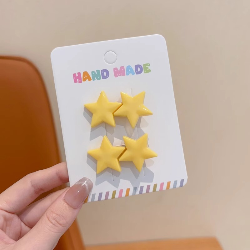 Niños lindos clips de cabello suave estrella de dibujos animados clips de pestañas niñas dulces no dañan el cabello lateral clip de cabello rotos boca de pato