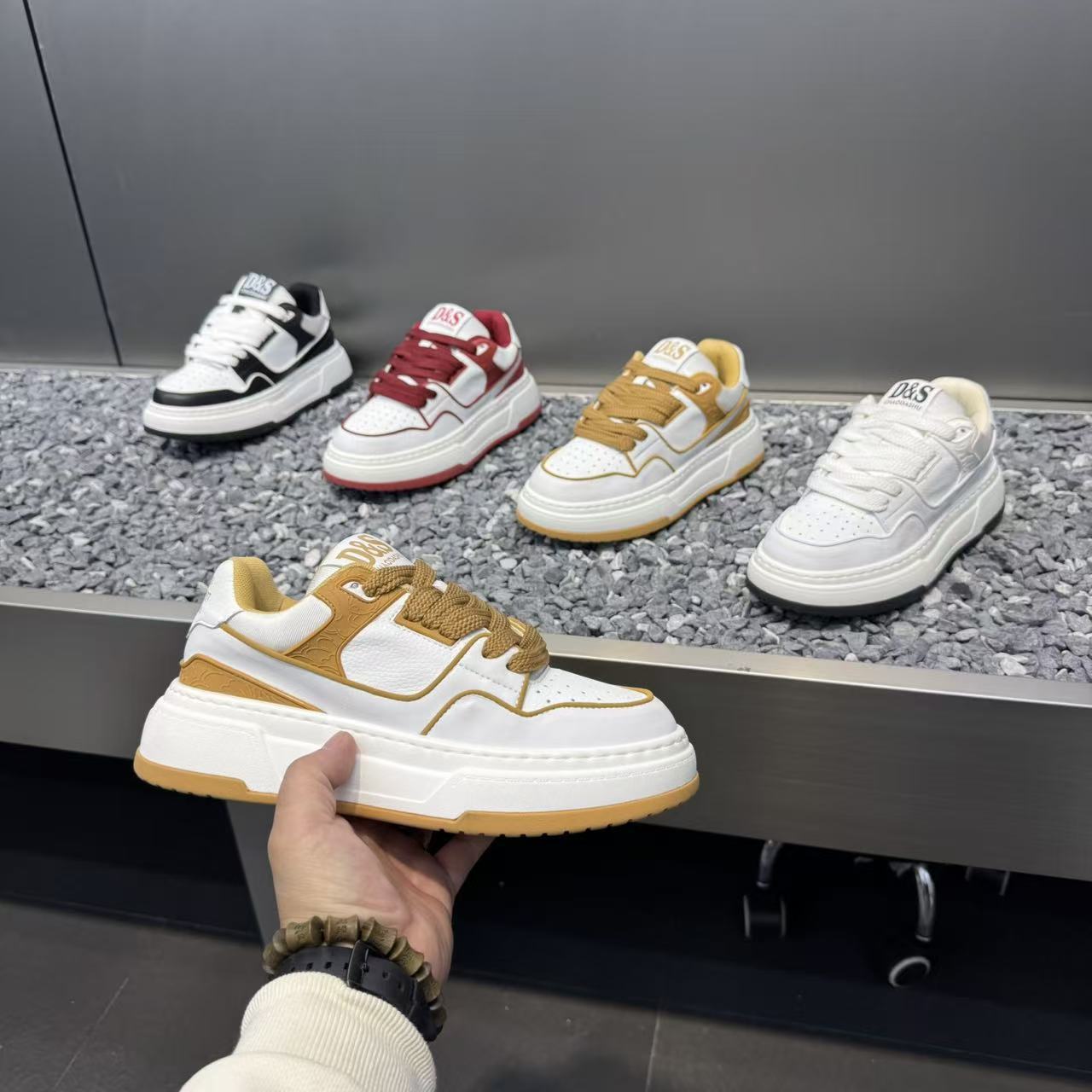2025 Autumn New Comfortable FashiNew Trendy Thick-Soled Daily Color-Block Versatile Sports Casual Men's Shoes_voghion.com