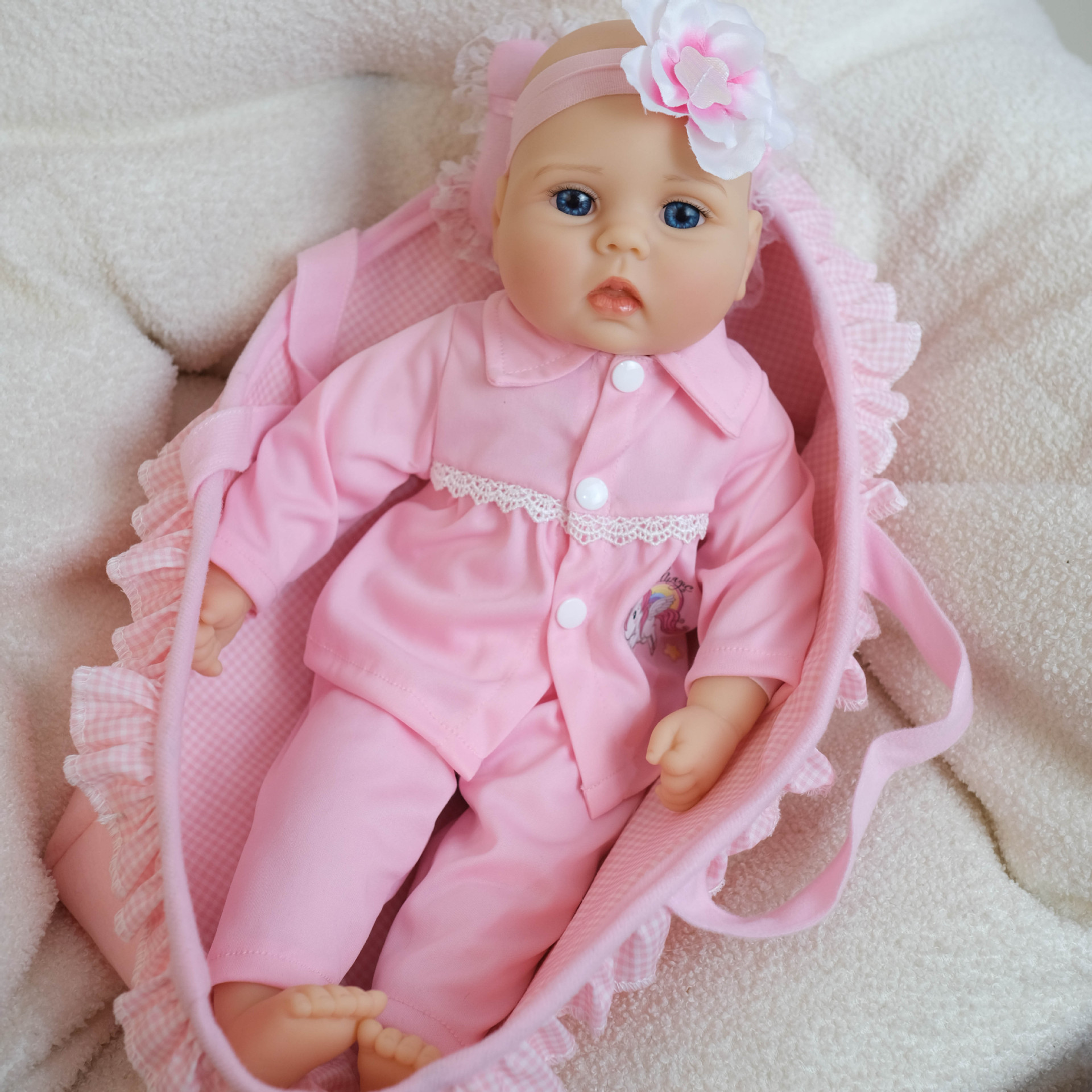 16 pulgadas impresión en tinta imitación de muñeca de bebé renacido, hermoso embalaje para regalos de vacaciones para niños