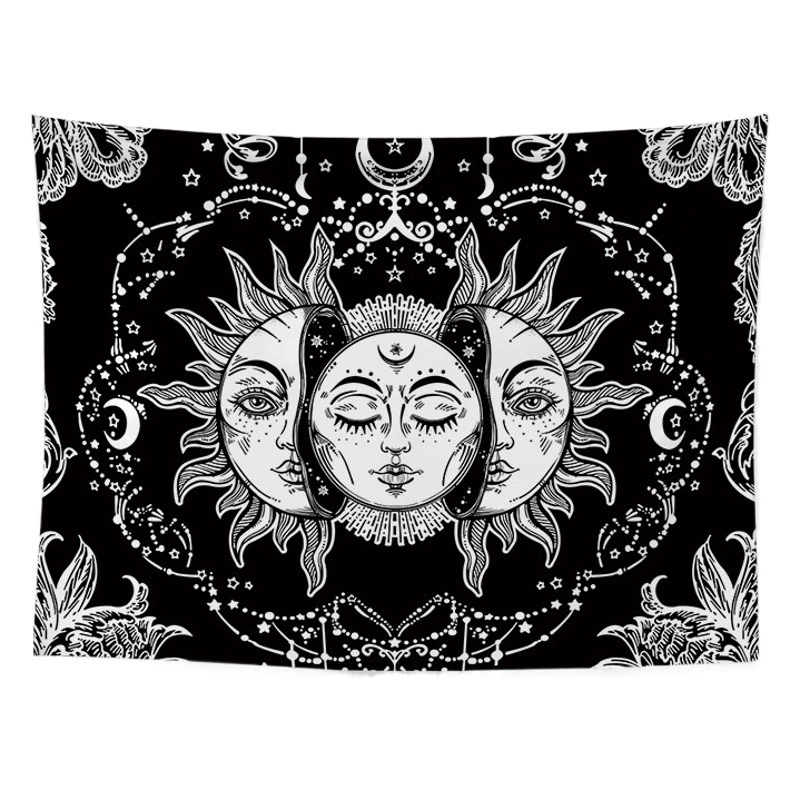 Лидер продаж скандинавский гобелен фоновая ткань Гора Солнце Бог зеленое растение спальня прикроватная декоративная подвесная Ткань Фабрика на заказ поколение волос