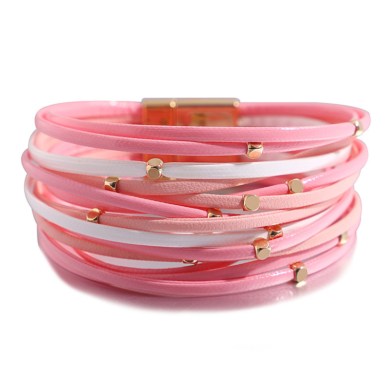 Vintage Metal Beads Soft Leather Bracelet Women Charm Slim Bracelet Wristband Women Party Jewelry Vintage Metal Beads Soft Leather Bracelet Women Charm Slim Bracelet Wristband Women Party Jewelry