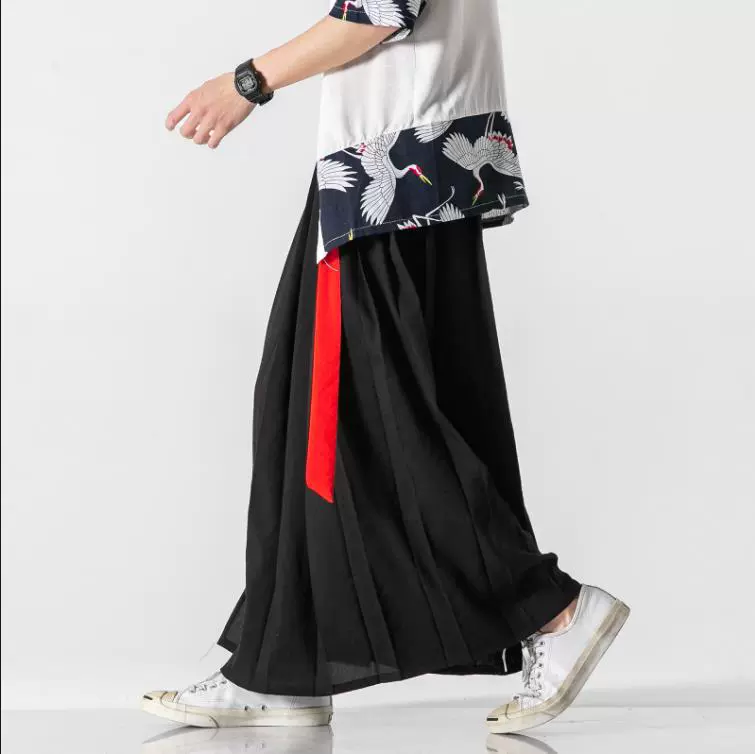 Лето 2022 Новый китайский стиль Hanfu антикварные брюки песни цельная юбка-кюлоты на бретельках плиссированная юбка-топ для пары