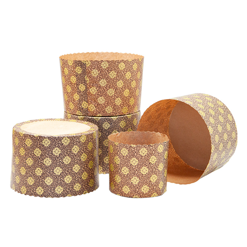 Taza de papel de pan de Navidad Panettone de pastel de gasa resistente a altas temperaturas de grado alimenticio Panettone