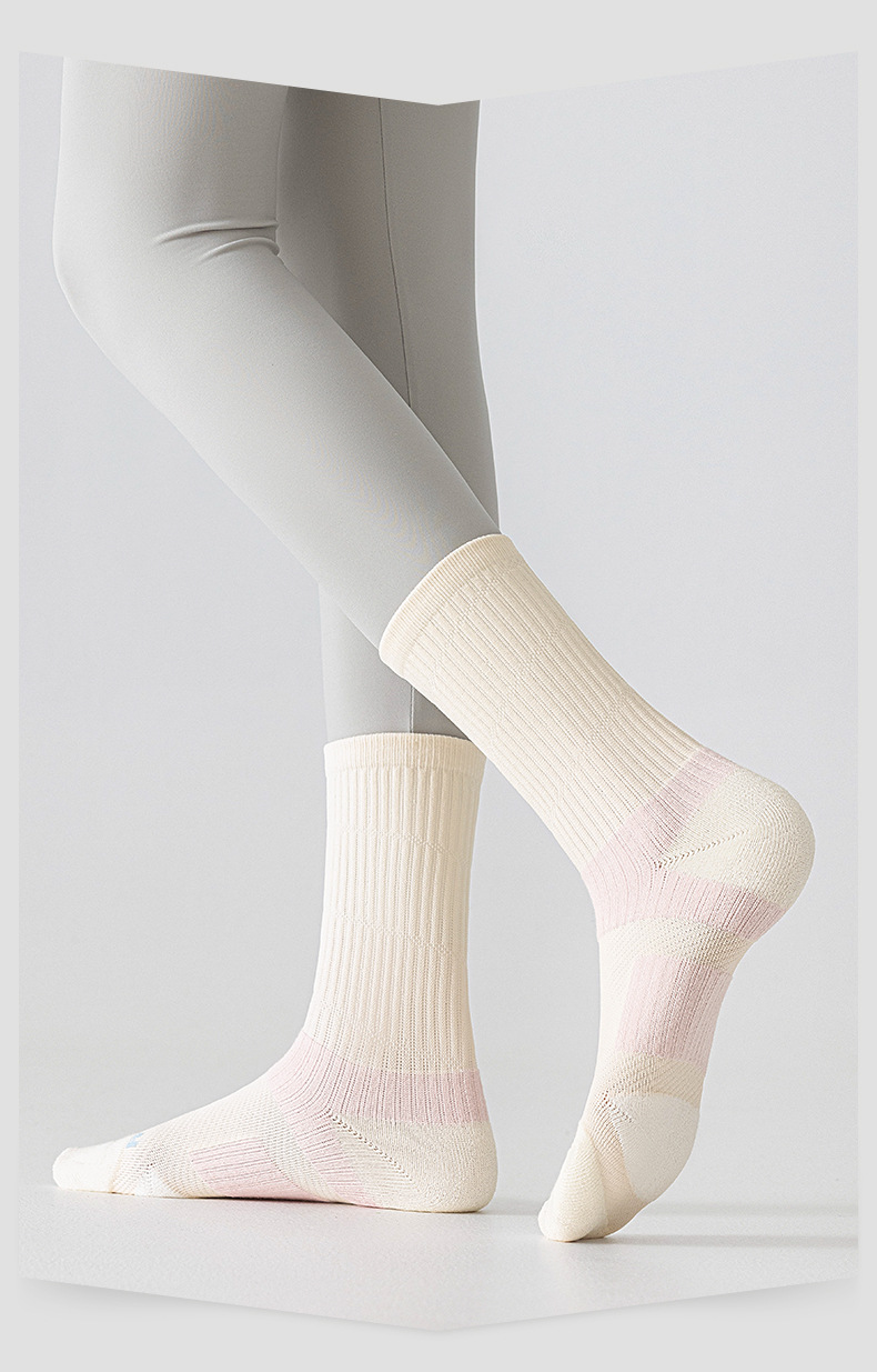 Women's Badminton Socks Professional Running Marathon Fitness Socks Spring Summer Thickened Terry Cloth Sole_desvips.com