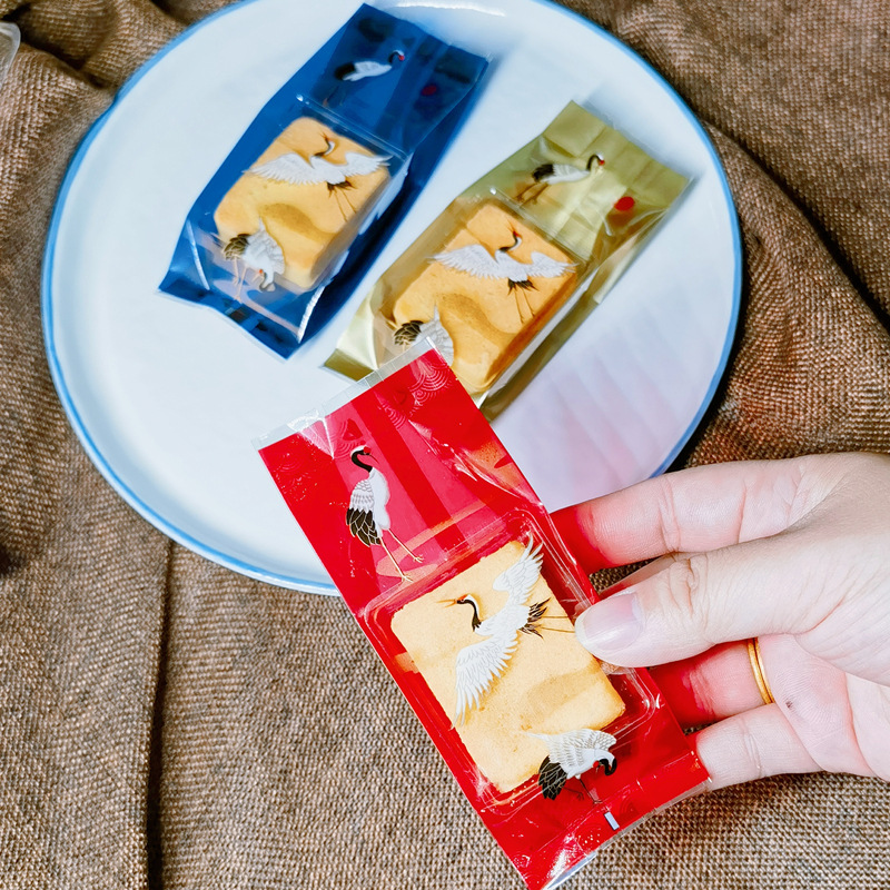 節日加厚仙鶴黃梨酥包裝袋新年小禮包餅乾包裝袋鳳梨酥包裝袋 100