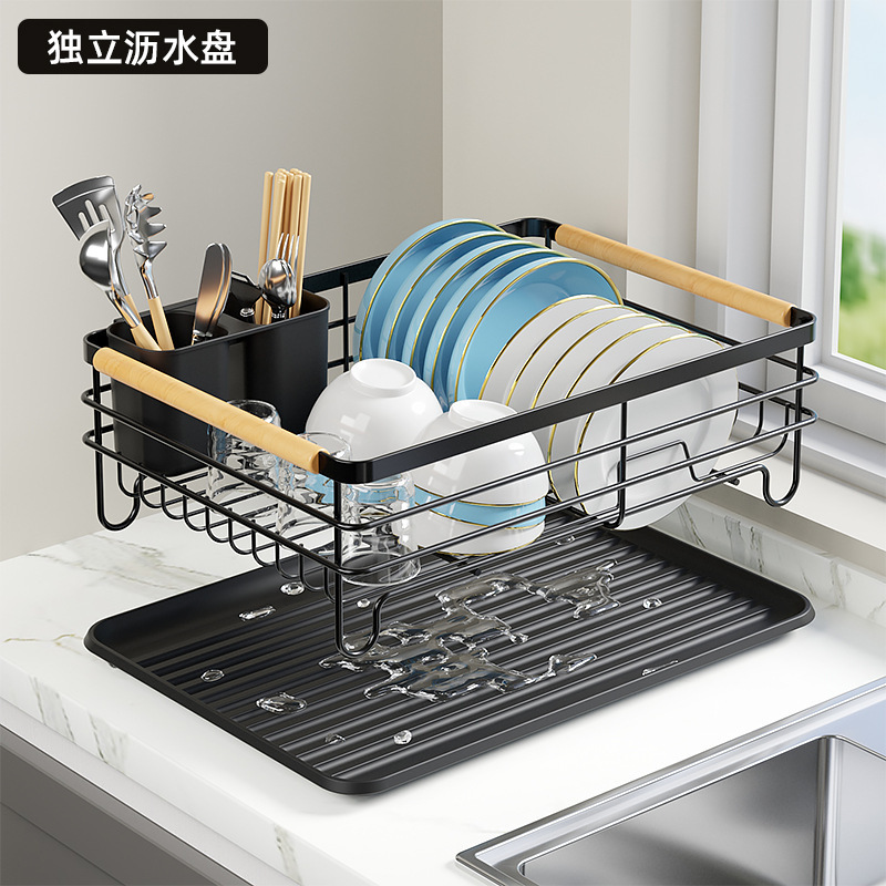 厨房台面家用单层盘子架沥水碗架多功能餐具收纳架碟碗架子置物架
