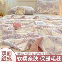 冬季绒毛毯ins风柔软珊瑚绒床单宿舍办公室四季午休睡盖毯子批发