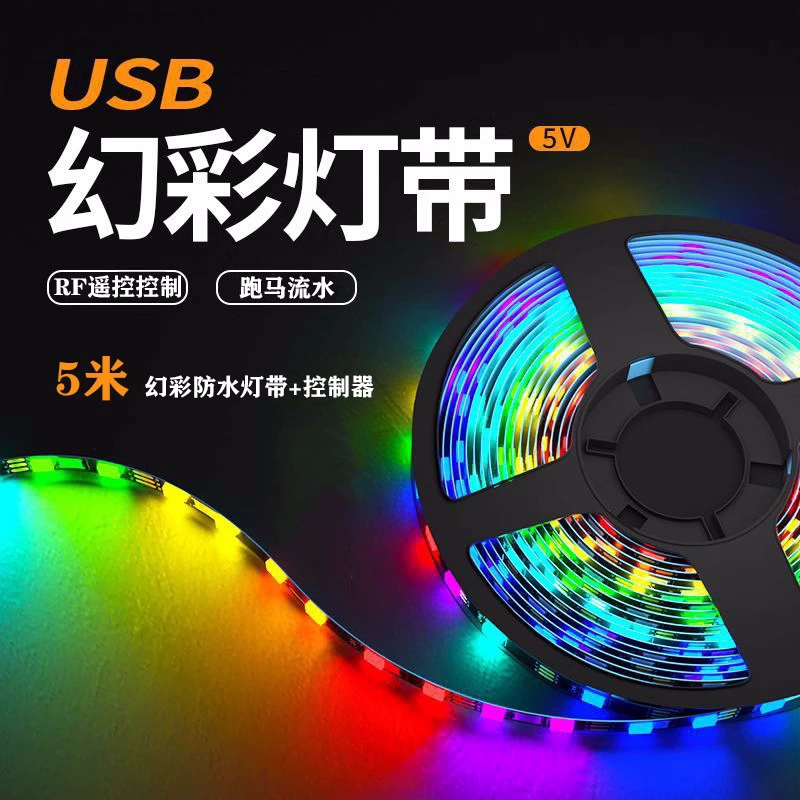 Светодиодная лента 5V RGB, самоклеящаяся световая панель, управление пультом и приложением, опция 5 м