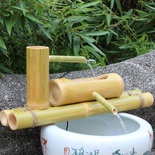 竹子流水器竹筒水缸过滤器养鱼缸自动太阳能水循环系统摆件不插D&