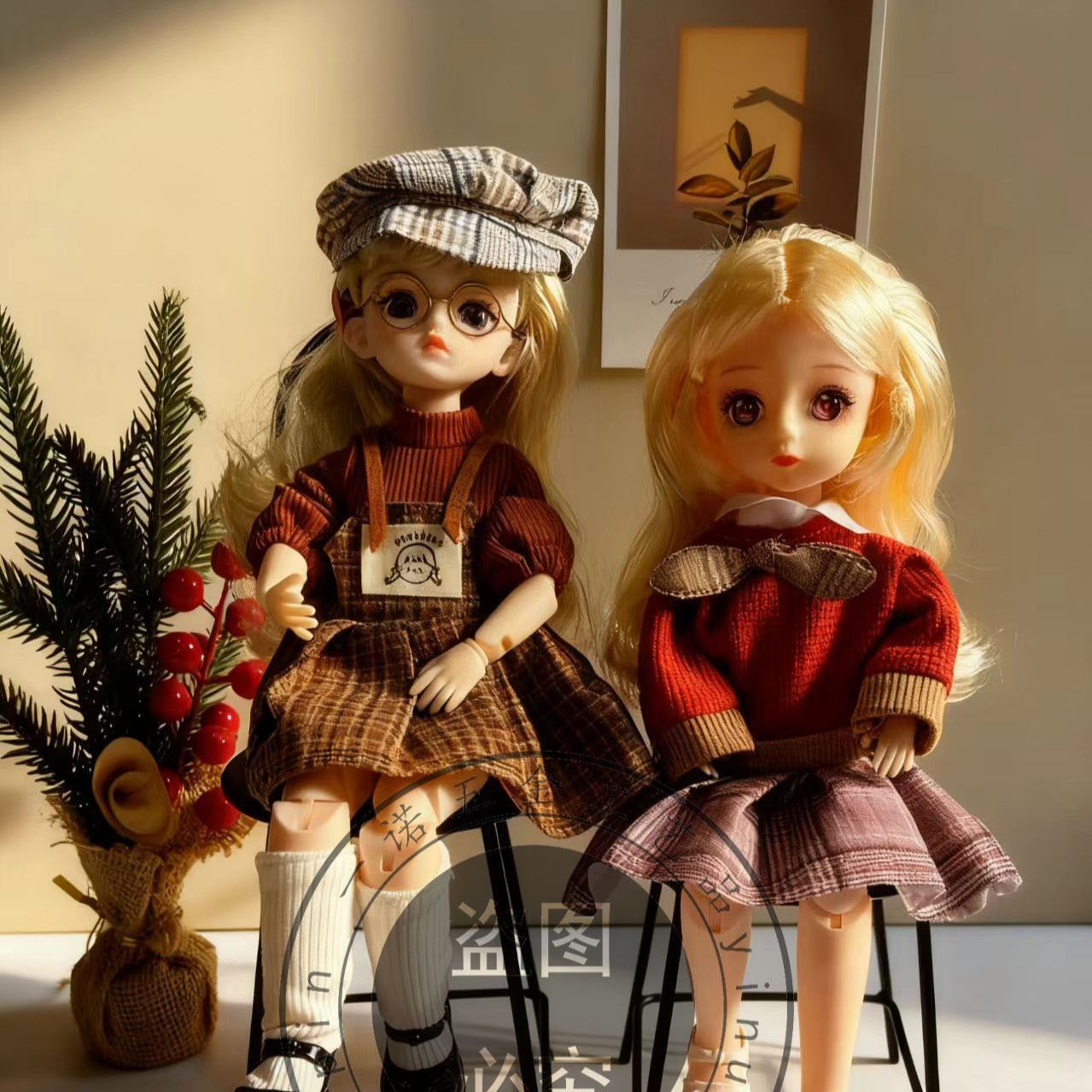 4-Point Bjd Doll Small Chair Iron Art Home Mini Barbie Doll Leisure Chair Gift Decoration Photo Prop