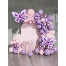 Z 82047 Purple butterfly balloon arch set ���Ϻ�����������