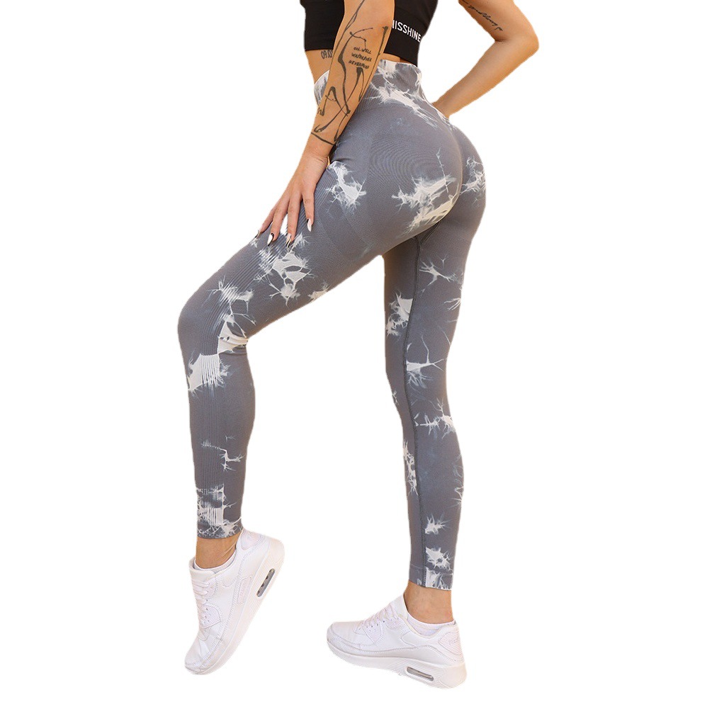 Sin costura de elevación de la cadera y blanqueamiento de los pantalones de fitness de las mujeres de cintura alta pantalones de correr deportes de secado rápido transpirable de la cadera de melocotón