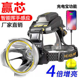 LED强光夜钓远射充电USB头灯户外露营钓鱼矿灯探照头戴式电筒