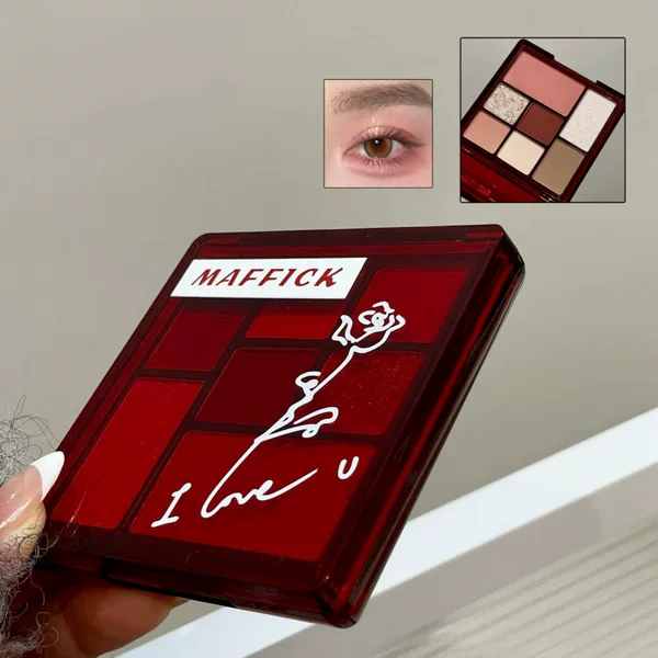 Maffick Pink Lychee Seven-Color Eyeshadow Palette Matte Fine Shimmer Eyeshadow Long-Lasting Colorful Daily Versatile Seven-Color Eyeshadow Palette
