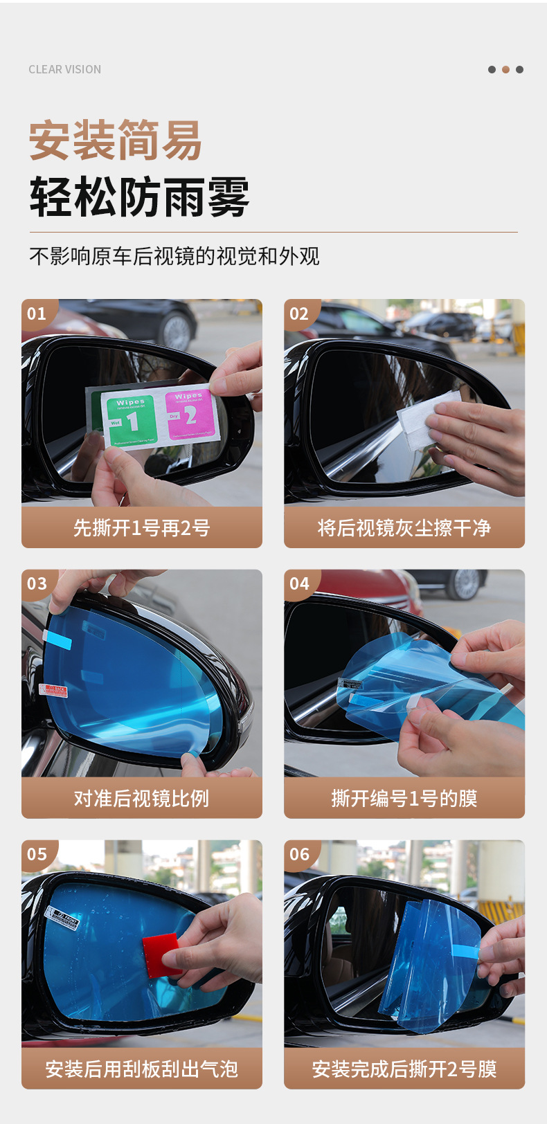 Mercedes-Benz C-Class E-Class GLC Rearview Mirror Anti-Fog Film