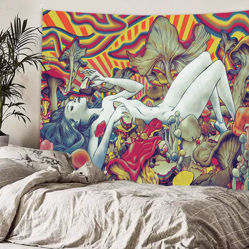 Ins hanging cloth European art personality bedroom background cloth rental room renovation dormitory bedside decoration wall cloth tapestry