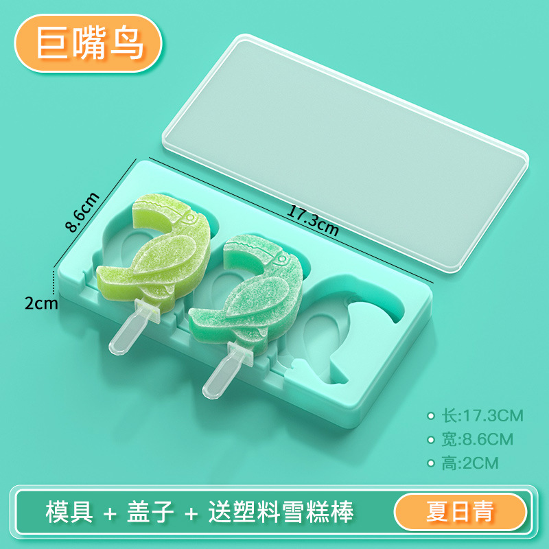 2 colores en stock helado molde de silicona Mickey Mouse Tucan paleta molde bricolaje hecho a mano molde de helado casero