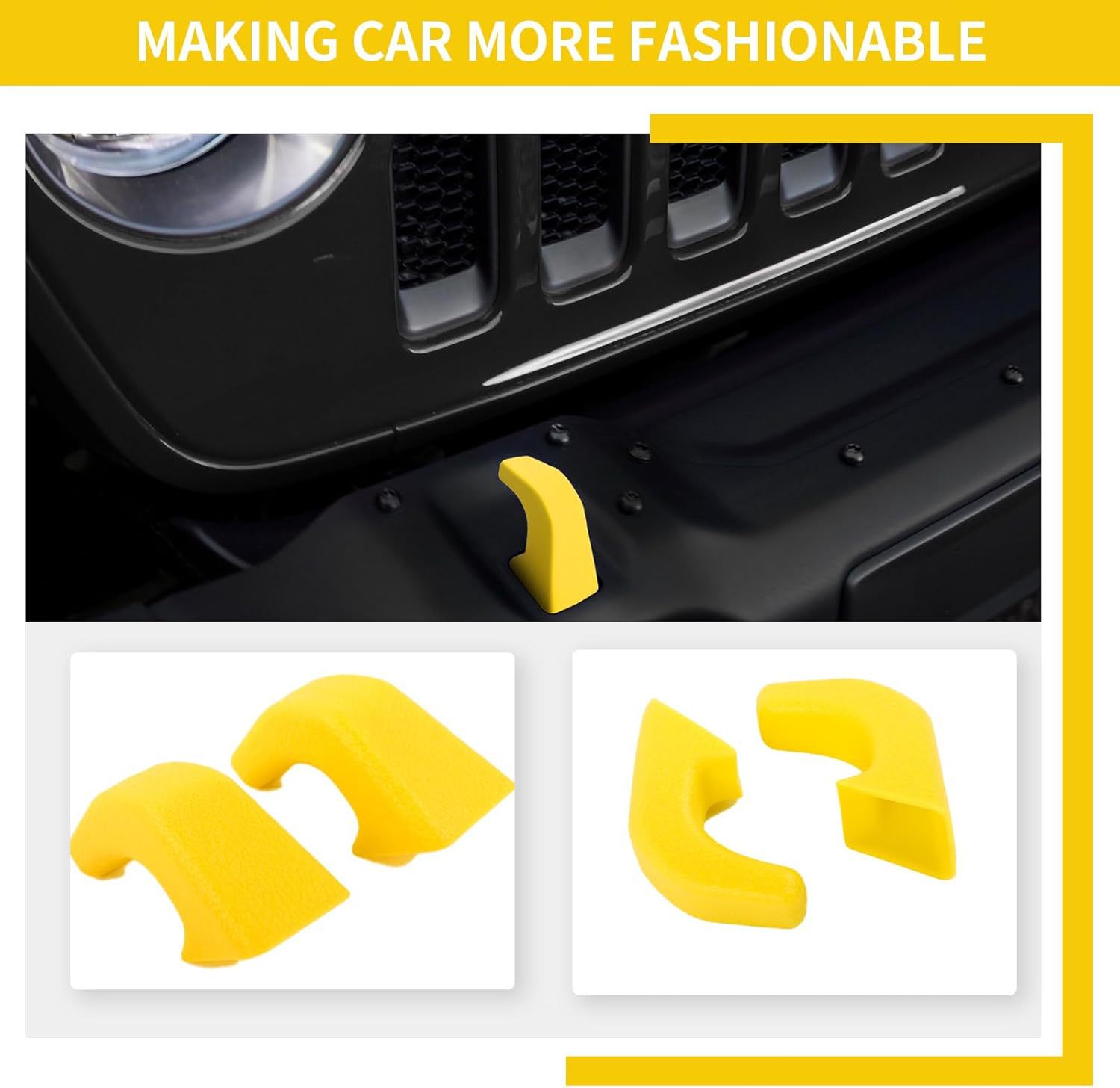 Suitable for 07-23 Models Jk Jl Jt Wrangler Front Bumper Tow Hook Cover, Tow Hook Protector, Tow Buffer Block