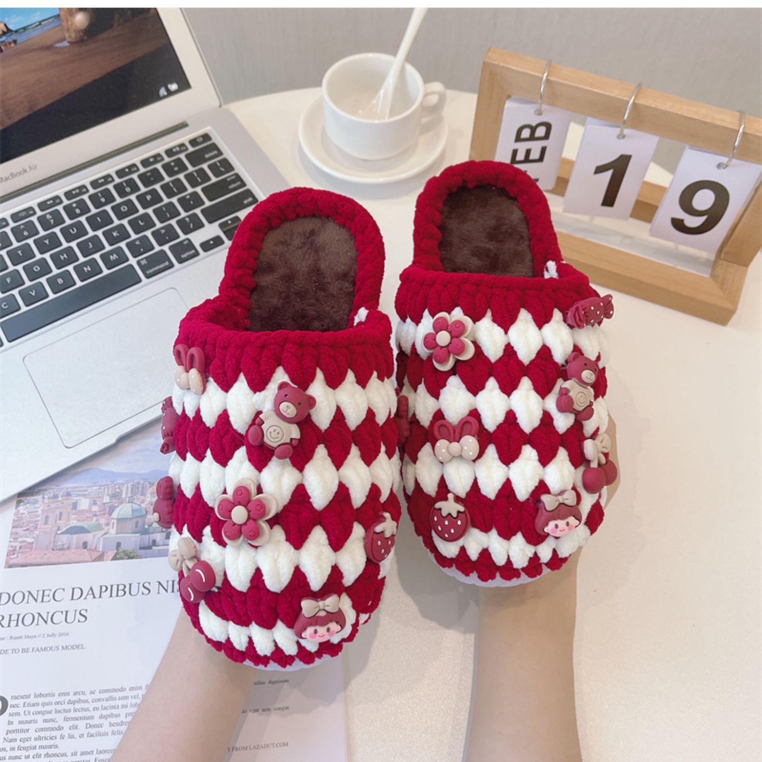 Pantofole da donna in pile di velluto, regolabili, per la camera da letto estiva primaverile, comode e calde, in memory foam_voghion.com