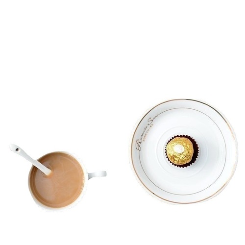 European ceramic cup coffee cup set simple household bone china coffee cup with saucer and spoon stand