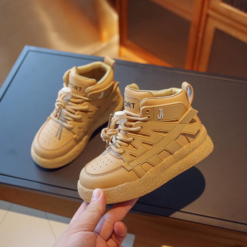 High Top Children's Sports 2023 Autumn New Boys' Casual Basketball Fashion Brand Girls' Running Shoes_voghion.com